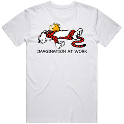 Calvin And Hobbes Retro Graphic Unisex Cotton White Classic T Shirt
