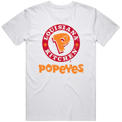 Popeyes Chicken And Biscuits Fast Food Restaurant Distressed Look Retro Graphic Unisex Cotton White Classic T Shirt