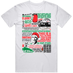 National Lampoon's Christmas Vacation Movie Quote Mashup Retro Graphic Unisex Cotton White Classic T Shirt