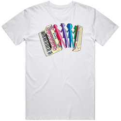 Ronen Accordian Retro Graphic Unisex Cotton White Classic T Shirt