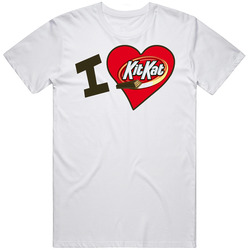 I Heart Kit Kat Chocolate Classic Retro Graphic Unisex Cotton White Classic T Shirt