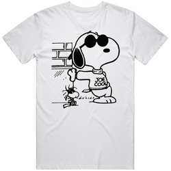 Snoopy Joe Cool Retro Graphic Unisex Cotton White Classic T Shirt