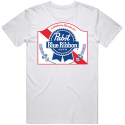 Pabst Blue Ribbon Beer 80s Retro Retro Graphic Unisex Cotton White Classic T Shirt