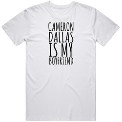 Cameron Dallas is my boyfriend Retro Graphic Unisex Cotton White Classic T Shirt