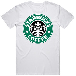Starbucks Coffee Popular Logo Retro Graphic Unisex Cotton White Classic T Shirt