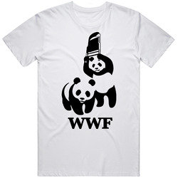 Funny Wwf Parody Panda Wildlife Joke Wrestling Retro Graphic Unisex Cotton White Classic T Shirt
