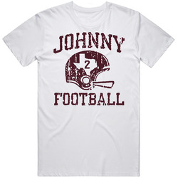 Johnny Football Hiesman Winner Manziel Retro Graphic Unisex Cotton White Classic T Shirt