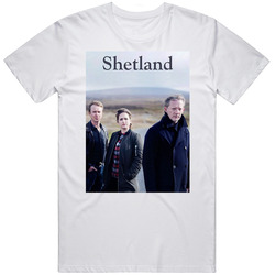 Shetland Popular Cop Show Tv Fan Retro Graphic Unisex Cotton White Classic T Shirt