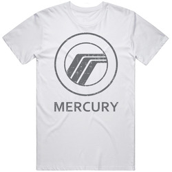 Mercury Automobile Car Truck Motorcycle Auto Parts Cool Distressed Style Brand Logo Emblem Retro Graphic Unisex Cotton White Classic T Shirt