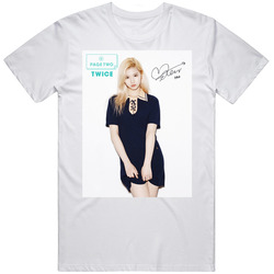 Twice Cheer Up Sana Signed Kpop  Tee Retro Graphic Unisex Cotton White Classic T Shirt
