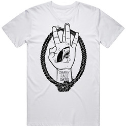 Macklemore Shark Face Gang Hip Hop Rap Retro Graphic Unisex Cotton White Classic T Shirt