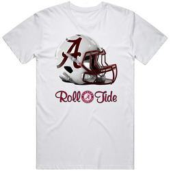 Alabama Helmet Roll Tide Retro Graphic Unisex Cotton White Classic T Shirt