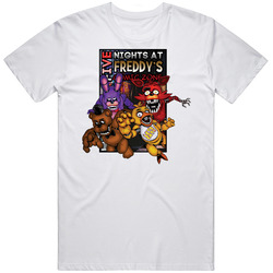 Five Nights At Freddy's Comic Comes Alive  White Retro Graphic Unisex Cotton White Classic T Shirt