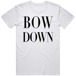 Bow Down White Tee Retro Graphic Unisex Cotton White Classic T Shirt