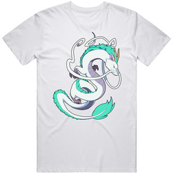 Spirited Away - Dragon Haku - White Retro Graphic Unisex Cotton White Classic T Shirt