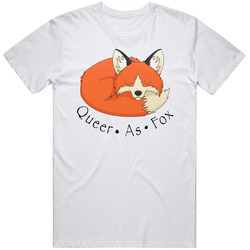Queer As Fox Retro Graphic Unisex Cotton White Classic T Shirt