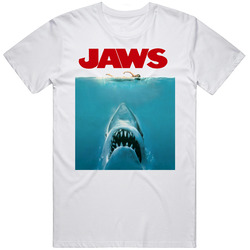 Jaws Cult Movie Poster Gord Downie Tragically Hip Retro Graphic Unisex Cotton White Classic T Shirt