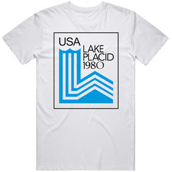 Lake Placid Winter Olympics 1980 Retro Logo World Olympiad Event Retro Graphic Unisex Cotton White Classic T Shirt