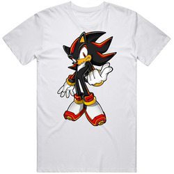 Shadow Sonic Adventure 2 Video Game Character Retro Graphic Unisex Cotton White Classic T Shirt