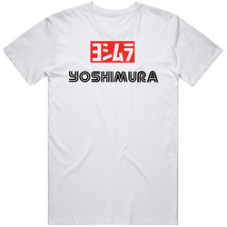 Yoshimura Men's White Retro Graphic Unisex Cotton White Classic T Shirt
