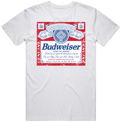 Budweiser American Beer Logo Retro Label Drinking Retro Graphic Unisex Cotton White Classic T Shirt