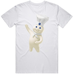 Pillsbury Doughboy Funny Baked Goods Mascot Retro Graphic Unisex Cotton White Classic T Shirt