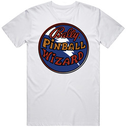 Bally Orignal Vintage Pinball Machine Wizard Retro Graphic Unisex Cotton White Classic T Shirt