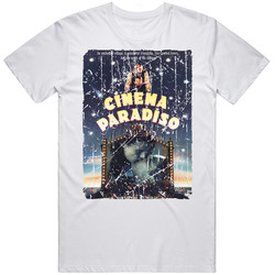 Cinema Paradiso Movie Poster Retro Aged Look Retro Graphic Unisex Cotton White Classic T Shirt