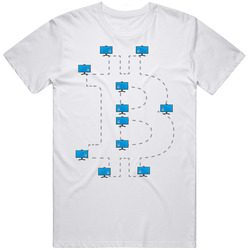 Bitcoin The Network - Retro Graphic Unisex Cotton White Classic T Shirt