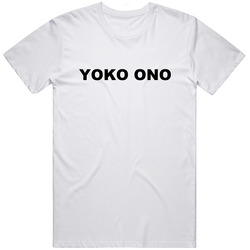 Yoko Ono White T Shirt as Seen on Jennifer Love Hewitt Retro Graphic Unisex Cotton White Classic T Shirt