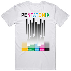 Pentatonix World Tour 2016 Retro Graphic Unisex Cotton White Classic T Shirt