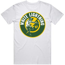 Jordy Nelson White Lightning 87 Retro Graphic Unisex Cotton White Classic T Shirt