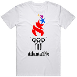 Atlanta 1996 Summer Olympics 100 Years Retro Graphic Unisex Cotton White Classic T Shirt