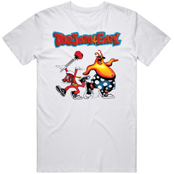 Toejam And Earl Videogame Retro Graphic Unisex Cotton White Classic T Shirt