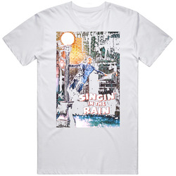 Singin In The Rain Gene Kelly Classic Movie Retro Graphic Unisex Cotton White Classic T Shirt