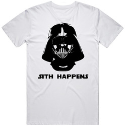 Sith Happens Star Wars Funny Retro Graphic Unisex Cotton White Classic T Shirt