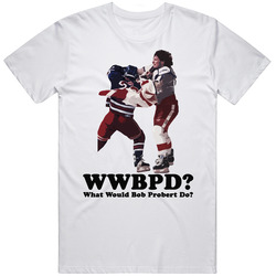 Wwjd Bob Probert Hockey Retro Graphic Unisex Cotton White Classic T Shirt