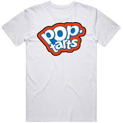 Pop Tarts Frosted Morning Breakfast Food Logo Retro Graphic Unisex Cotton White Classic T Shirt