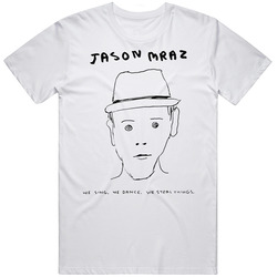 Jason Mraz Music Sing Dance Steal Things Retro Graphic Unisex Cotton White Classic T Shirt