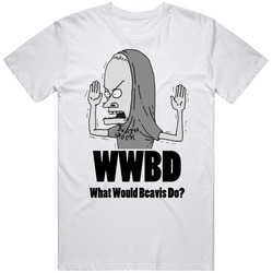 What Would Beavis Do Butthead Cartoon Retro Graphic Unisex Cotton White Classic T Shirt