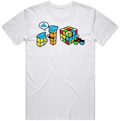 Tetris And Rubiks Cube Retro Graphic Unisex Cotton White Classic T Shirt