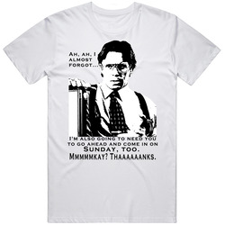 Bill Lumbergh Office Space Movie Retro Graphic Unisex Cotton White Classic T Shirt