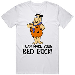 Fred Flintstone Cartoon Retro Graphic Unisex Cotton White Classic T Shirt