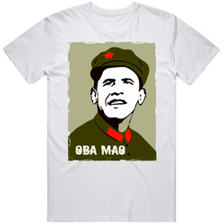 Obama Barack Oba Mao China Retro Graphic Unisex Cotton White Classic T Shirt
