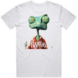 Rango Animated Movie 2011 Johnny Depp Retro Graphic Unisex Cotton White Classic T Shirt