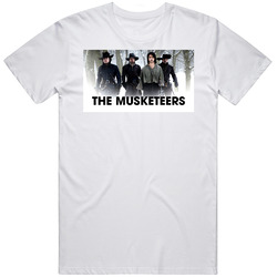 Tom Burke Santiago Cabrera Luke Pasqualino Howard Charles The Musketeers Retro Graphic Unisex Cotton White Classic T Shirt