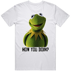 Kermit How You Doin Funny Retro Graphic Unisex Cotton White Classic T Shirt