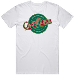 Cask N Flagon Pizza Restaurant Foodie Tour Brand Logo Fan T Shirt