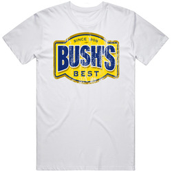 Bushs Best Beans Canned Food Logo Cool Distressed Grunge Retro Look Unique Gift Retro Graphic Unisex Cotton White Classic T Shirt