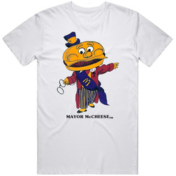 Mayor McCheese, T-Shirt, Retro, 70's, 80's, McDonalds, Happyland, Grimace, Ronald, Hamburglar Retro Graphic Unisex Cotton White Classic T Shirt